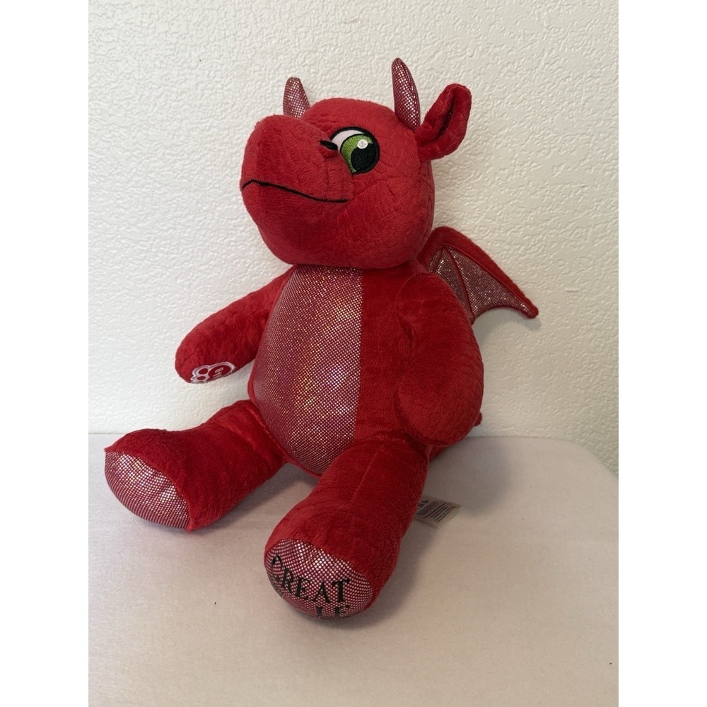 Build A Bear Great Wolf Lodge Red Dragon Plush Glitter Wings Stuffed Animal 15" - Picture 8 of 10